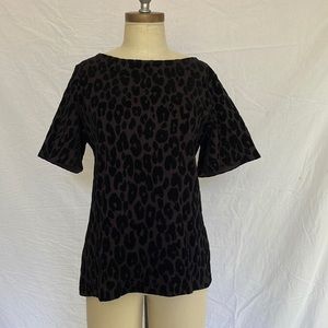 Ann Taylor black animal print shirt